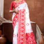 Royal White Red Dhakai Jamdani